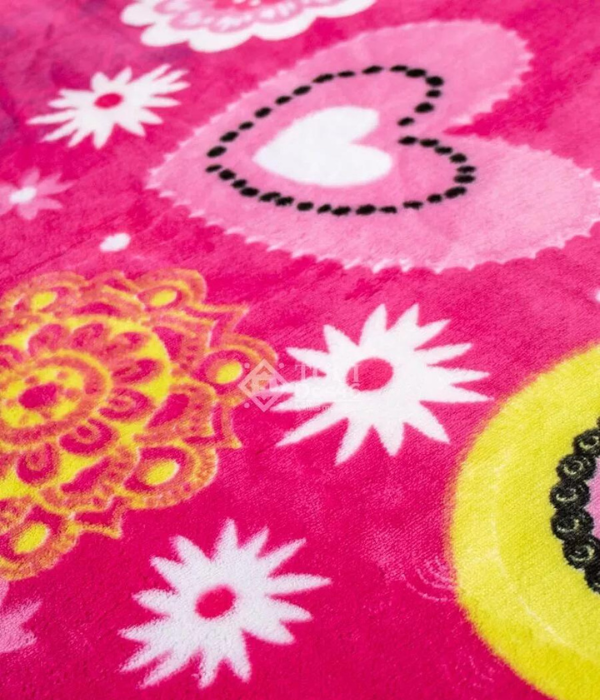 Cobertor Kingsize Micrograbado Corazones Fucsia