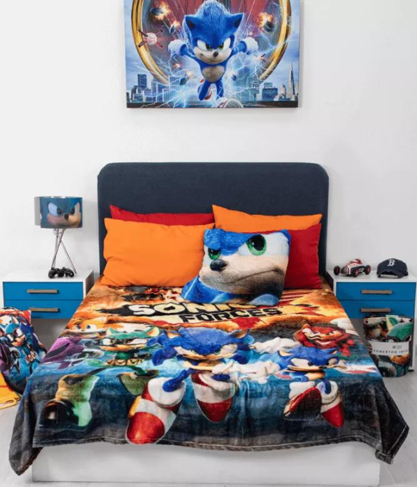 Cobertor Ligero Matrimonial Sonic Equipo Negro