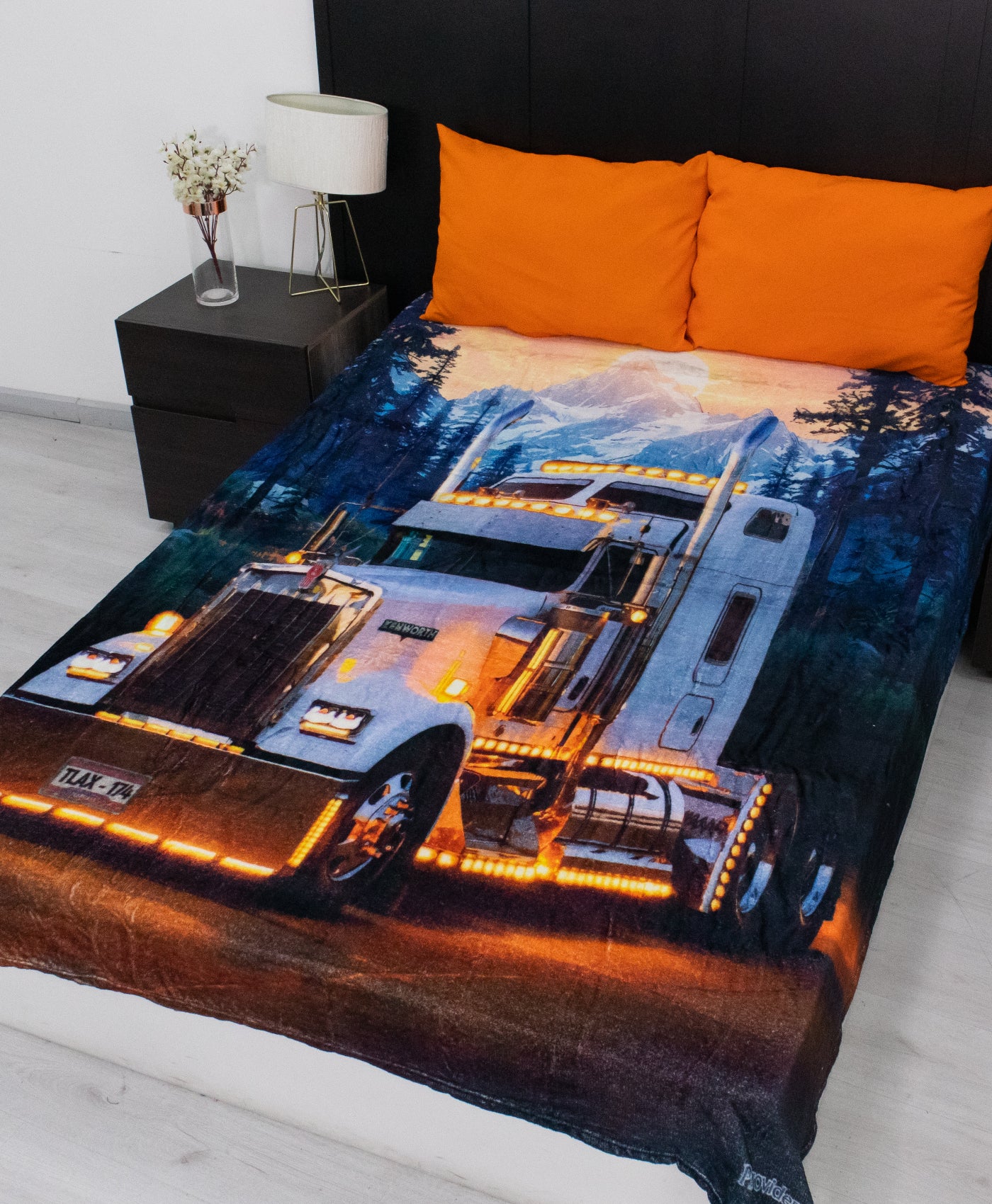 Cobertor Matrimonial Tráiler Blanco Montañas