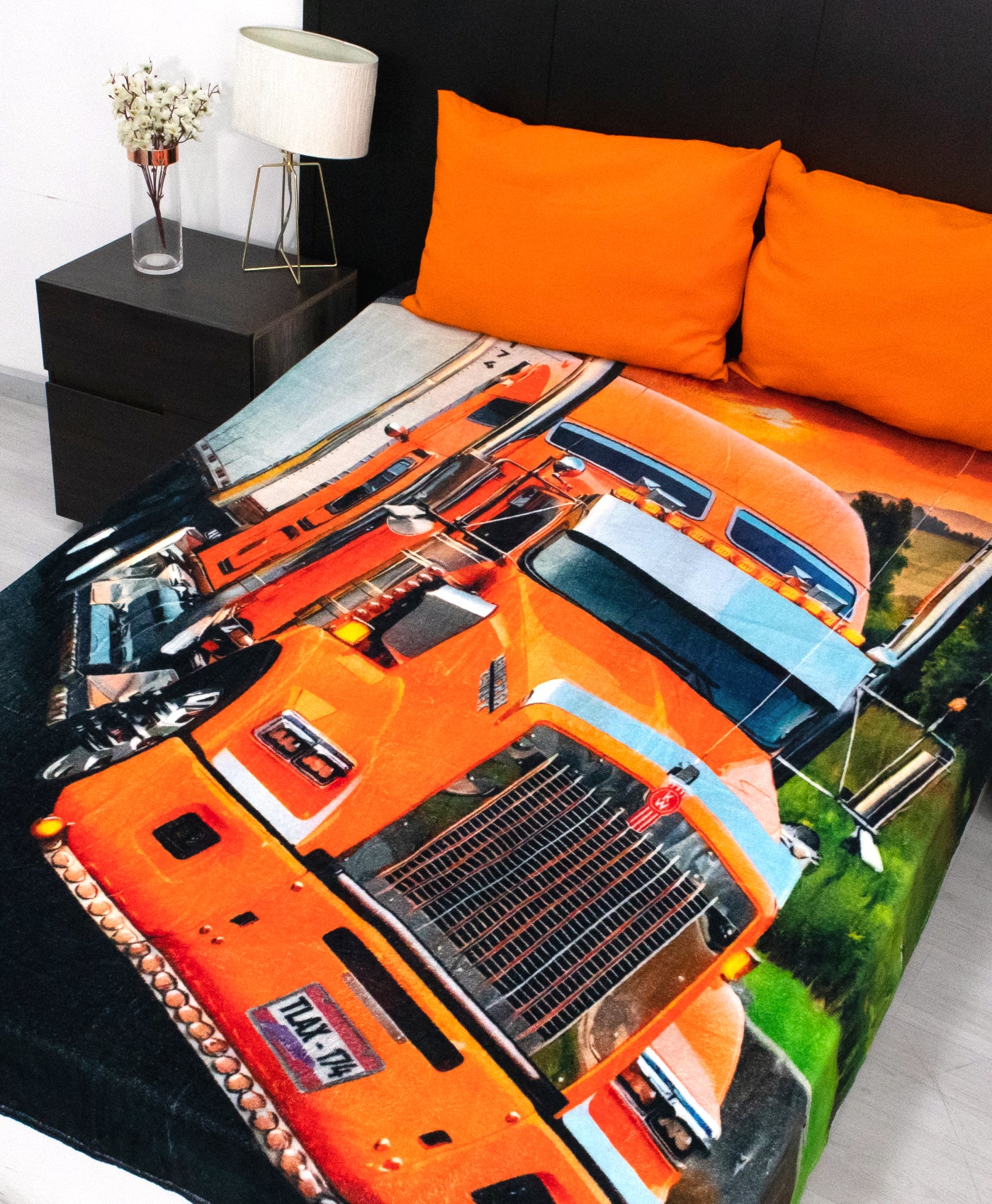 Cobertor Matrimonial Trailer Naranja