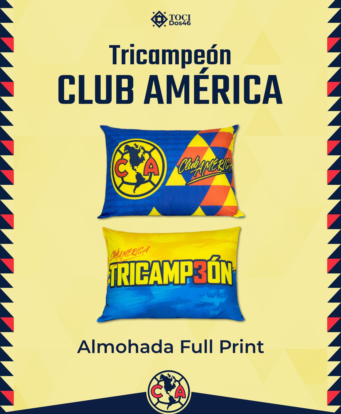 Almohada Full Print América Tricampeón