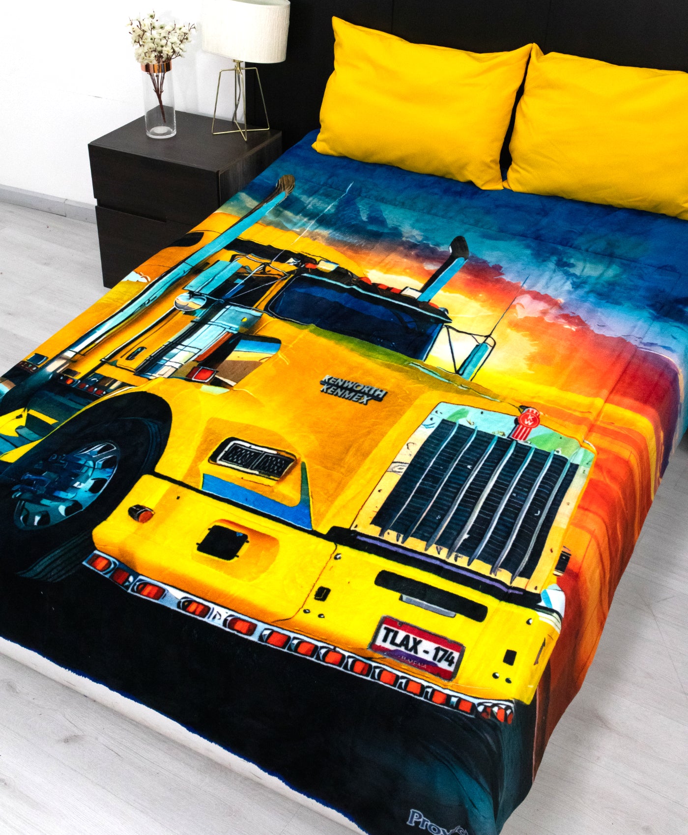 Cobertor Matrimonial Tráiler Amarillo Atardecer