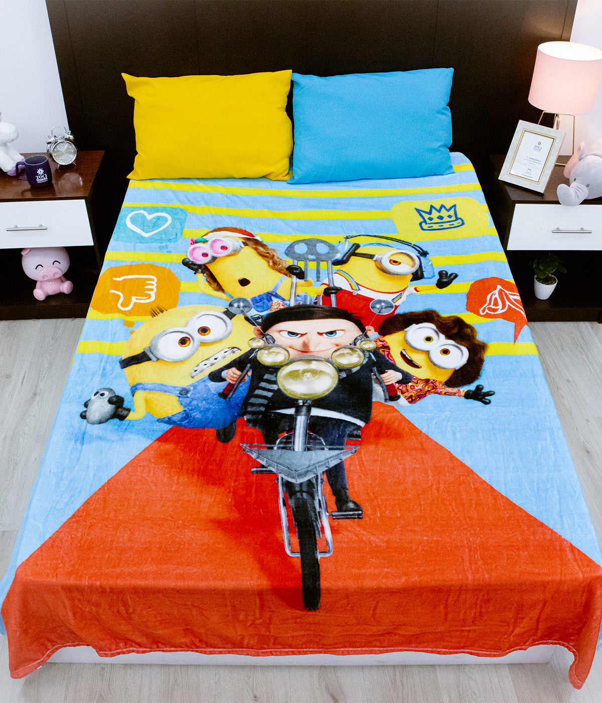 Cobertor Ligero Matrimonial Minions Moto