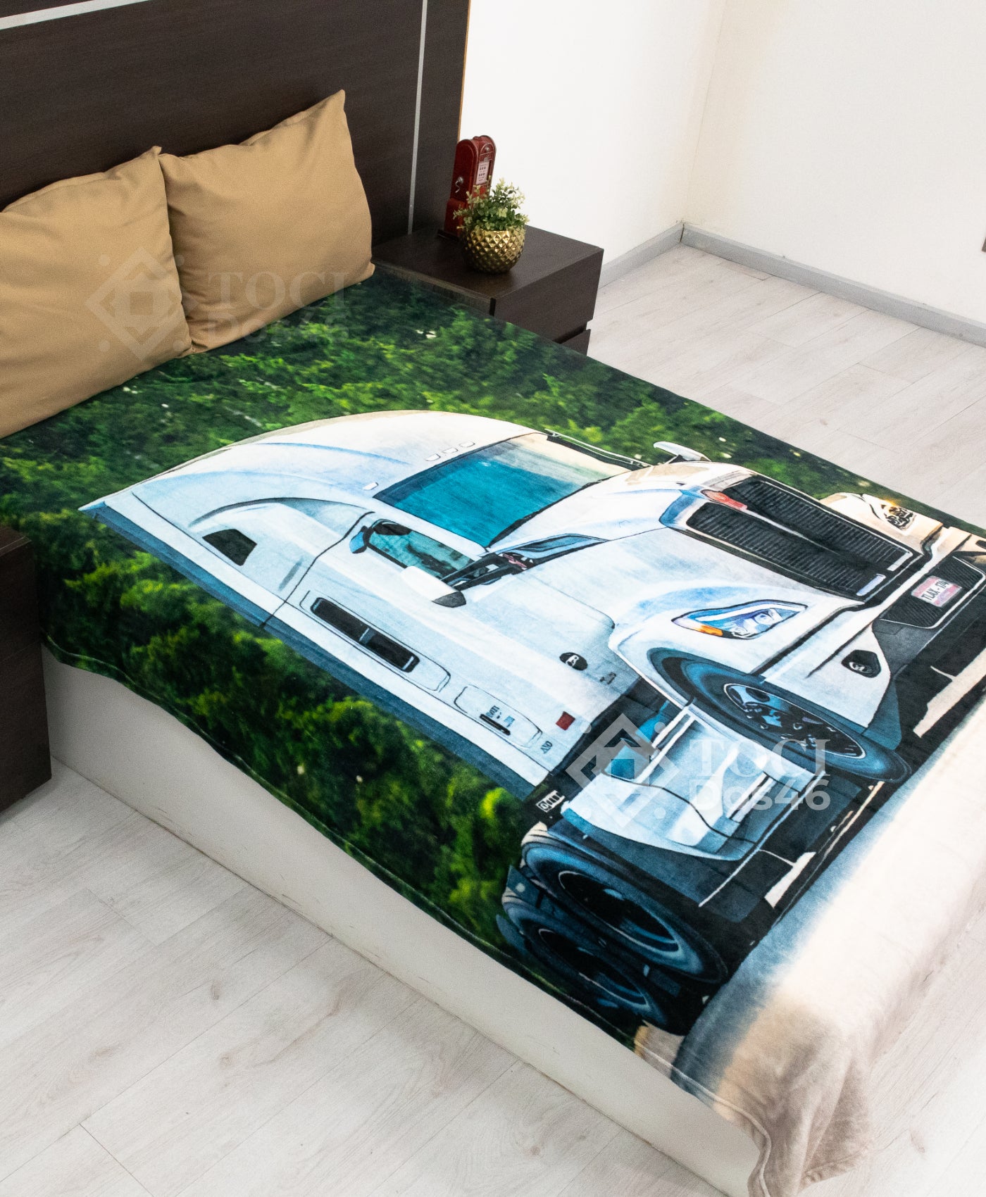 Cobertor Matrimonial Trailer Blanco Bosque