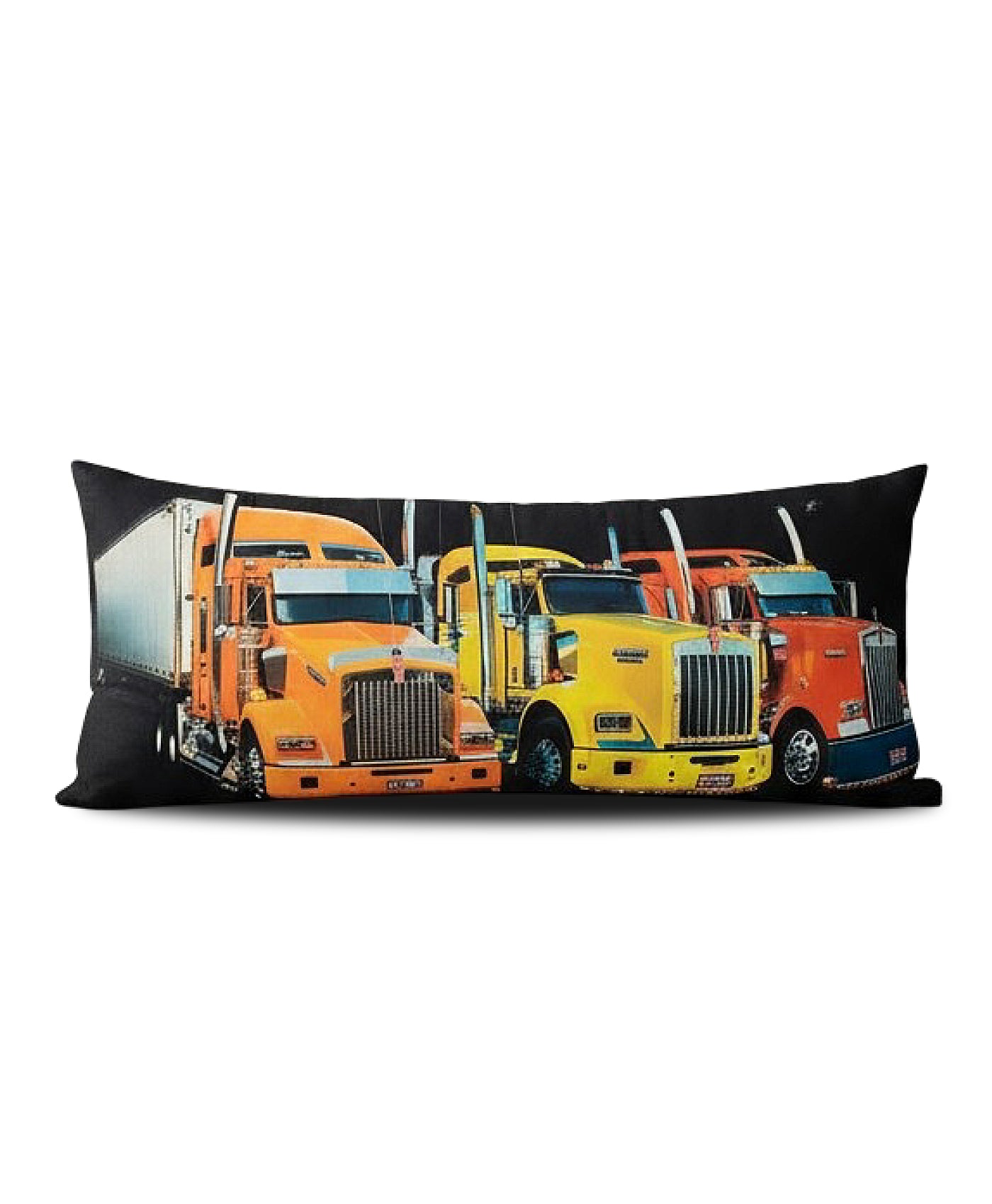 Almohada Jumbo Tráiler Kenworth Naranja , Amarillo y Rojo