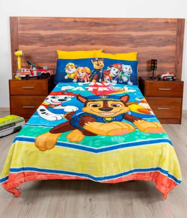 Cobertor Ligero Individual Paw Patrol Amigos Azul