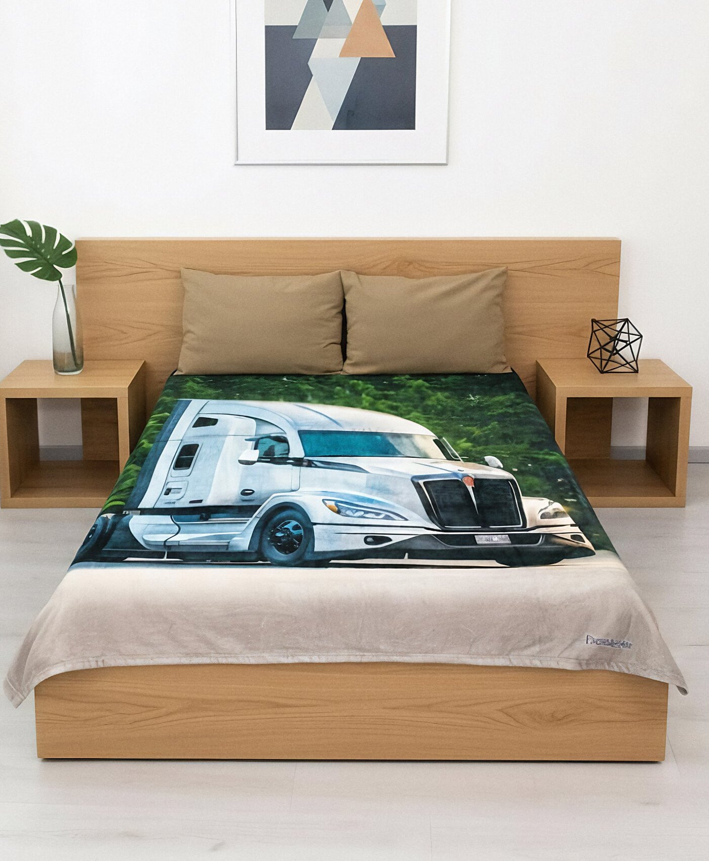 Edredón Matrimonial Tráiler Blanco Bosque