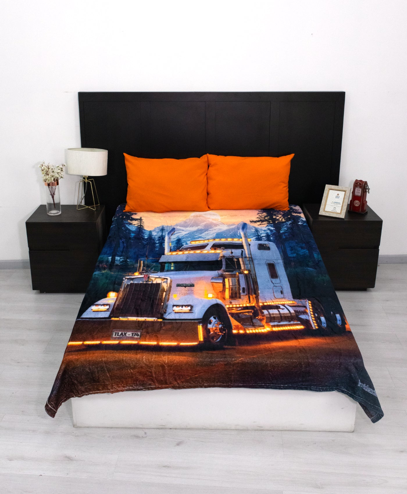 Cobertor Matrimonial Tráiler Blanco Montañas