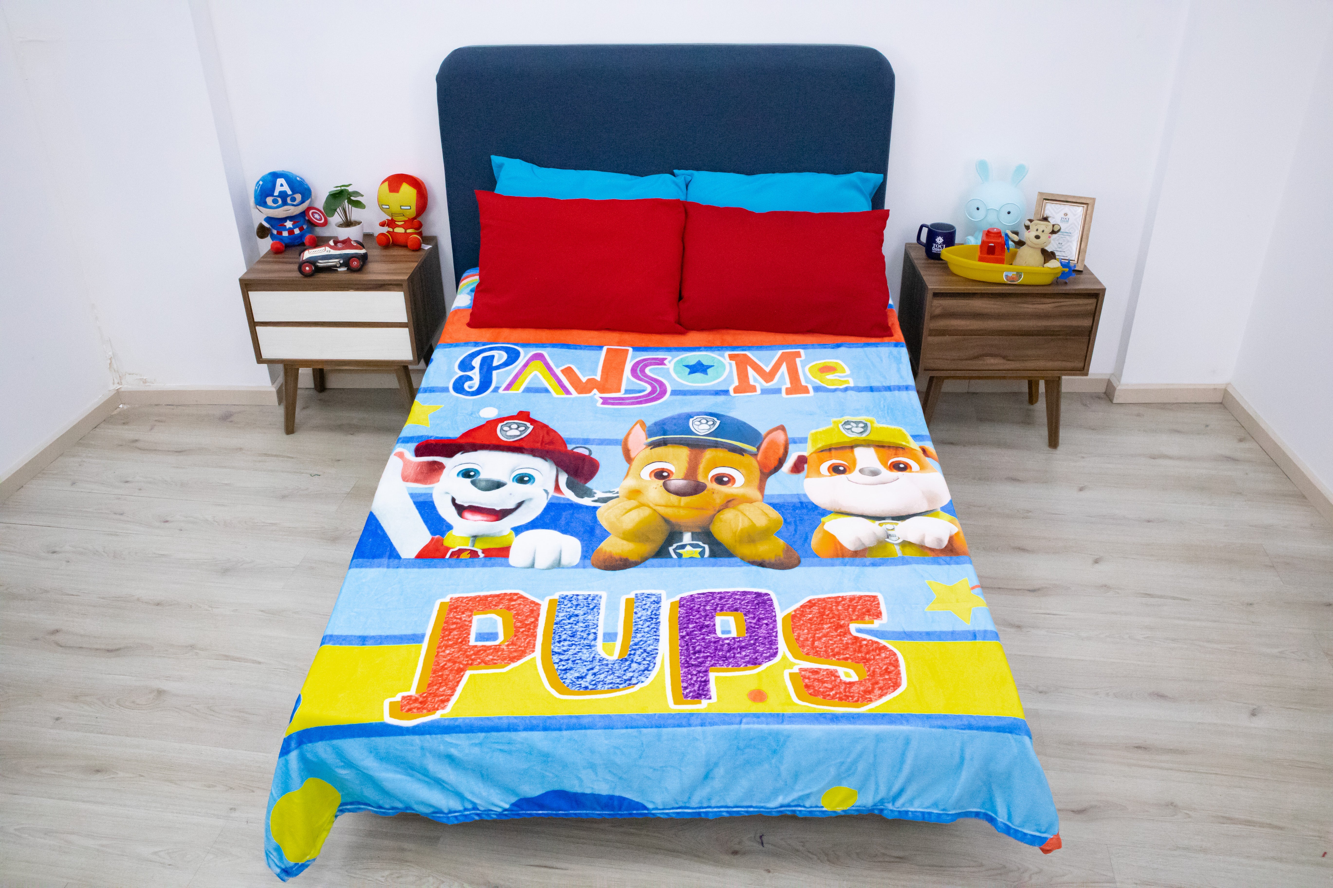 Cobertor Ligero Matrimonial Paw Patrol Pop Azul