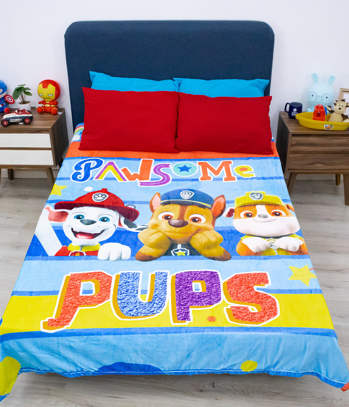 Cobertor Ligero Matrimonial Paw Patrol Pup Azul