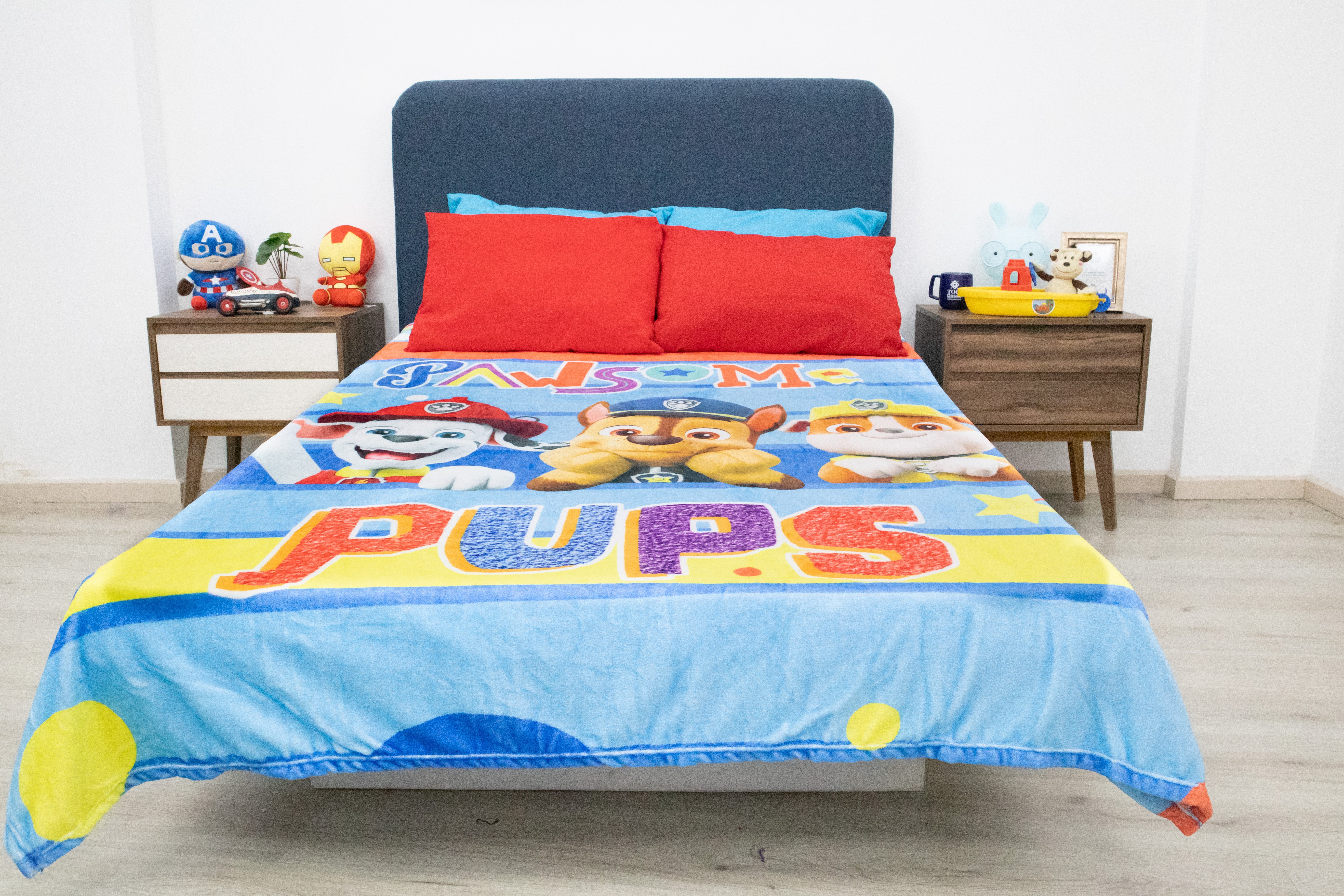 Cobertor Ligero Matrimonial Paw Patrol Pop Azul