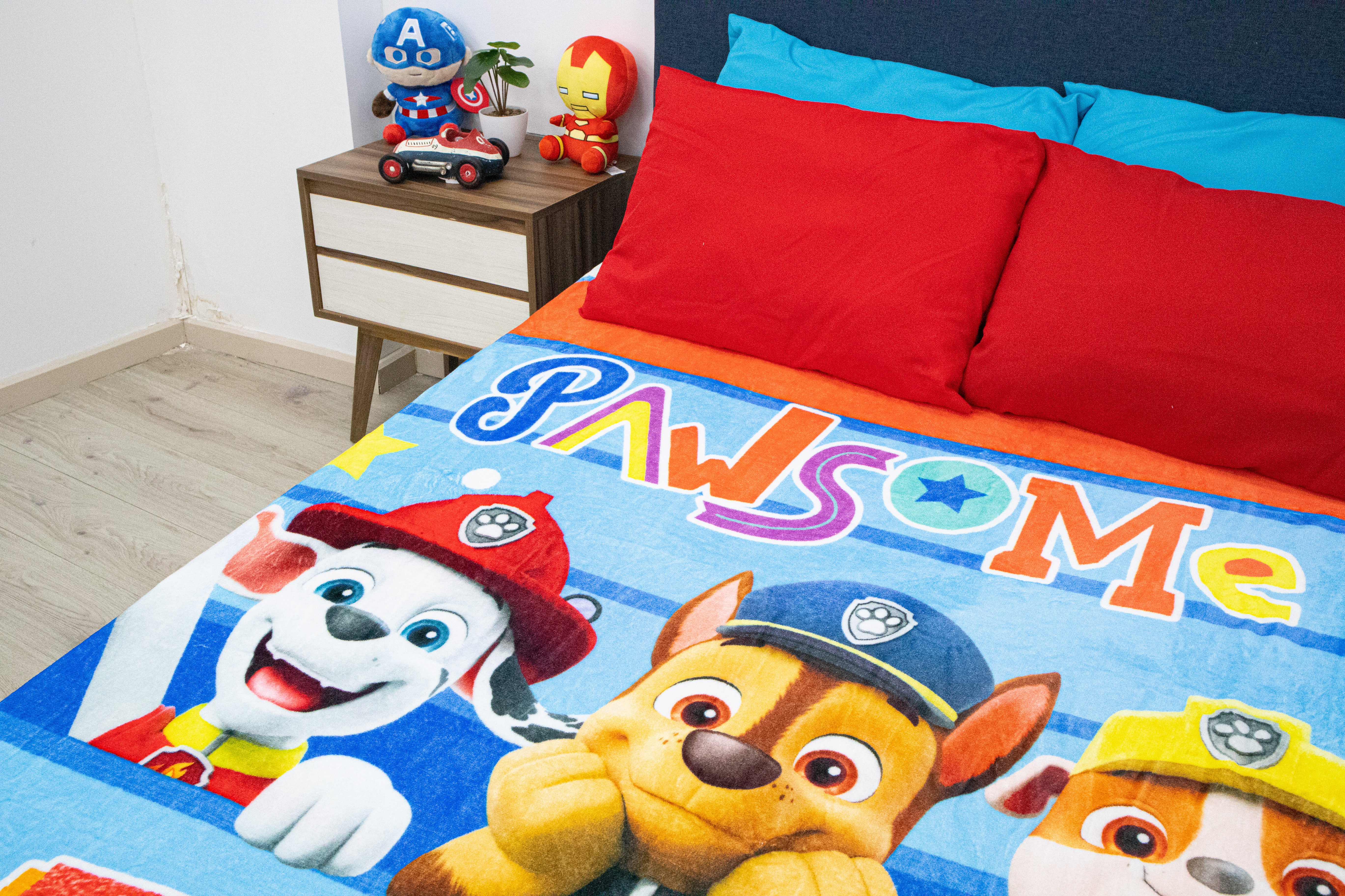 Cobertor Ligero Matrimonial Paw Patrol Pop Azul