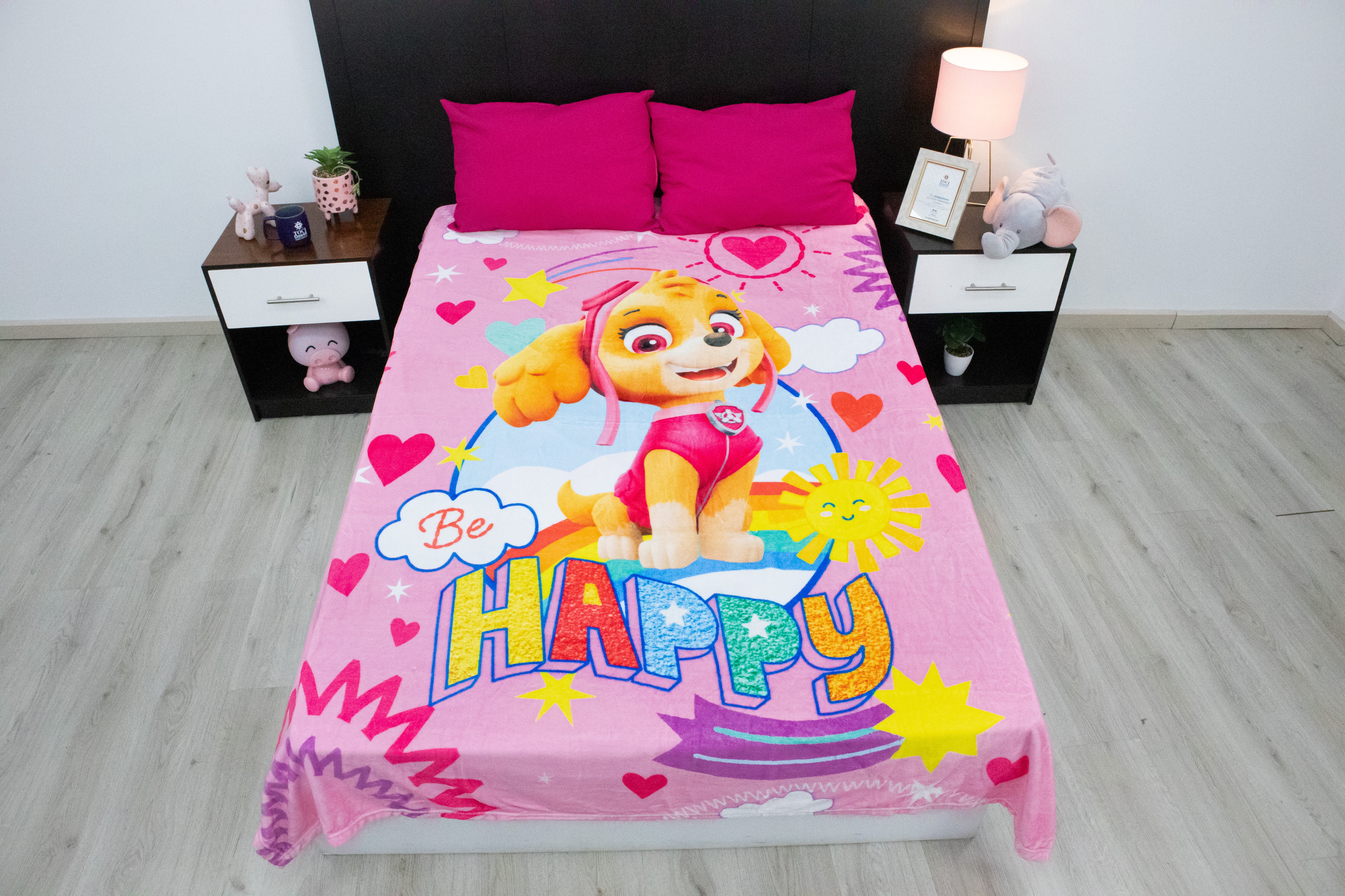 Cobertor Ligero Matrimonial Paw Patrol Happy Fucsia