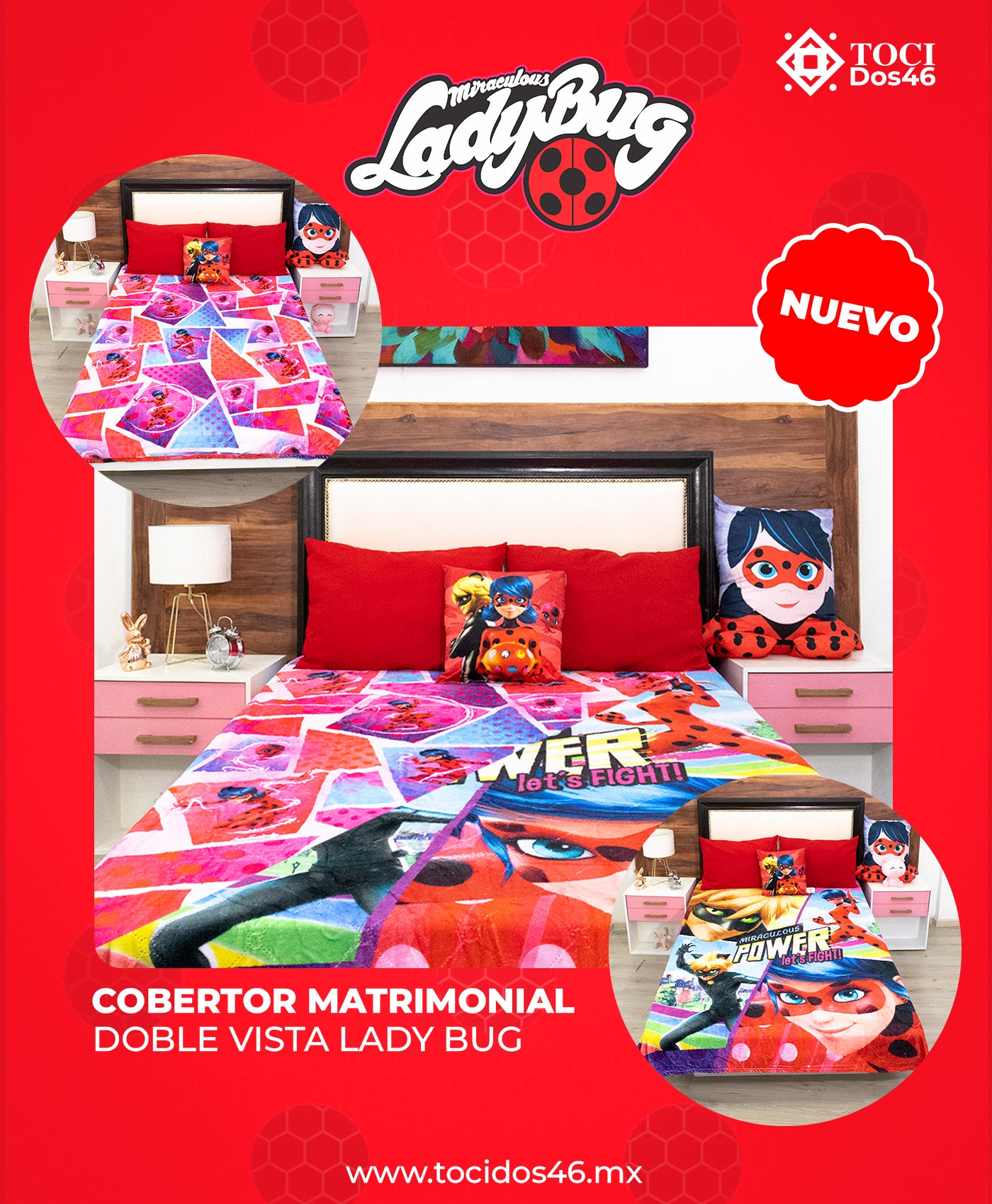 Cobertor Matrimonial Doble Vista Lady Bug