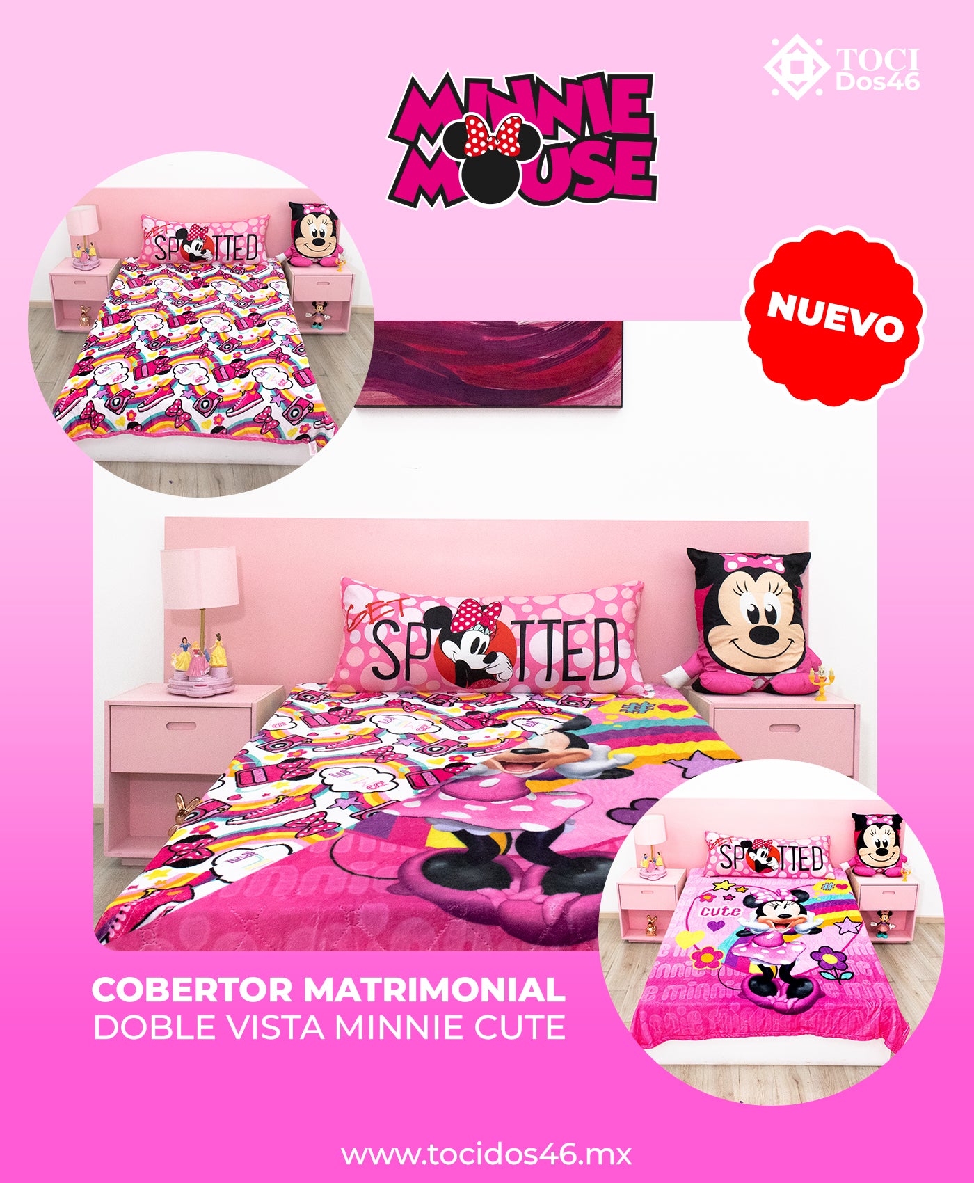 Cobertor Matrimonial Doble Vista Minnie