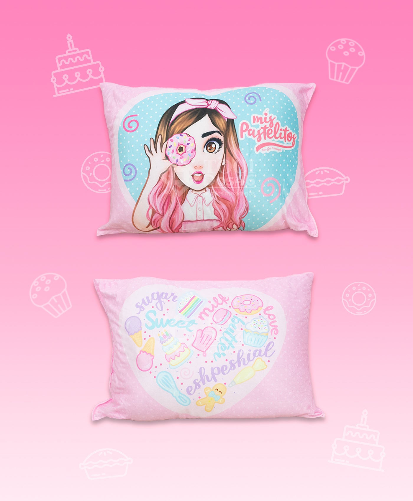 Almohada Full Print Mis Pastelitos