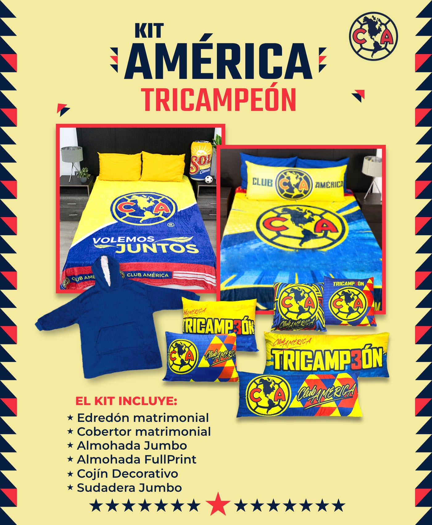 Kit 3 América Tricampeón