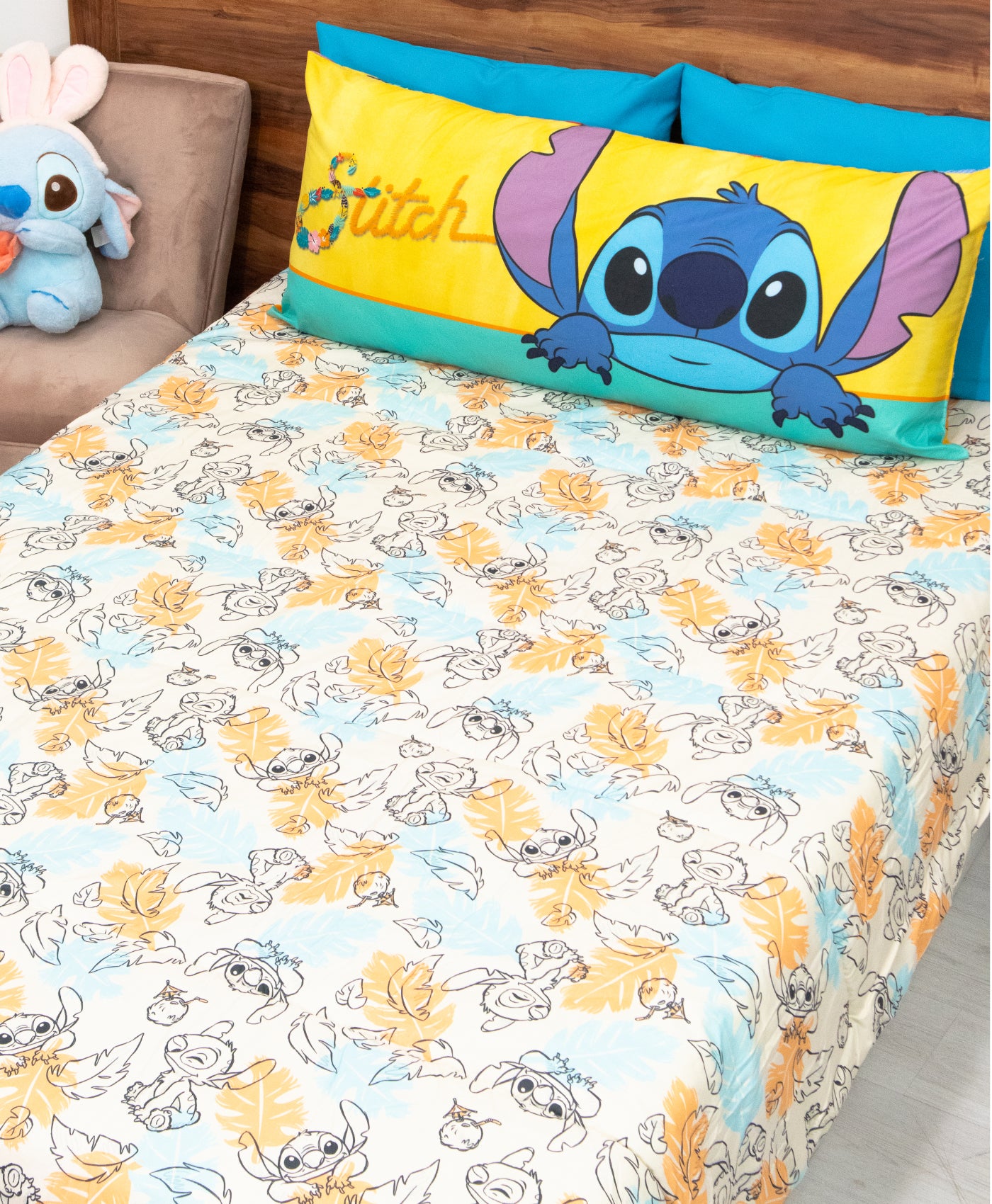 Colcha Hotelera Doble Vista Stitch Ohana