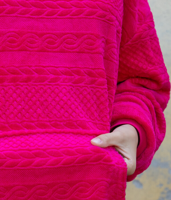 Sudadera Jumbo Rosa Fucsia Liso