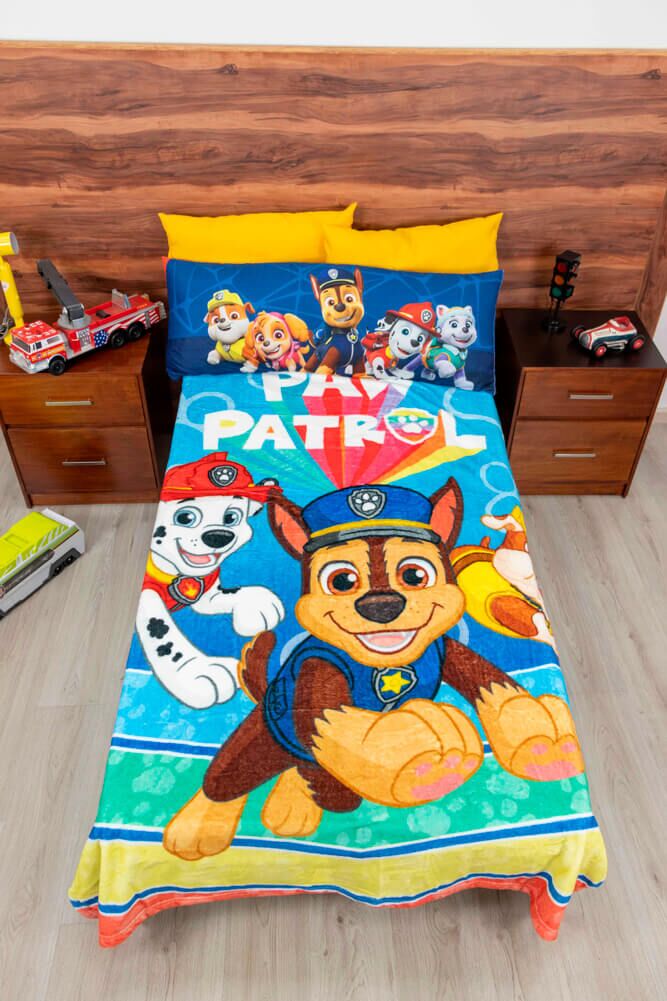 Cobertor Ligero Individual Paw Patrol Azul Cielo